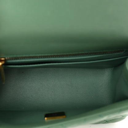 Chanel Lambskin Quilted Mini Pearl Crush Flap Dark Green 5 of 11