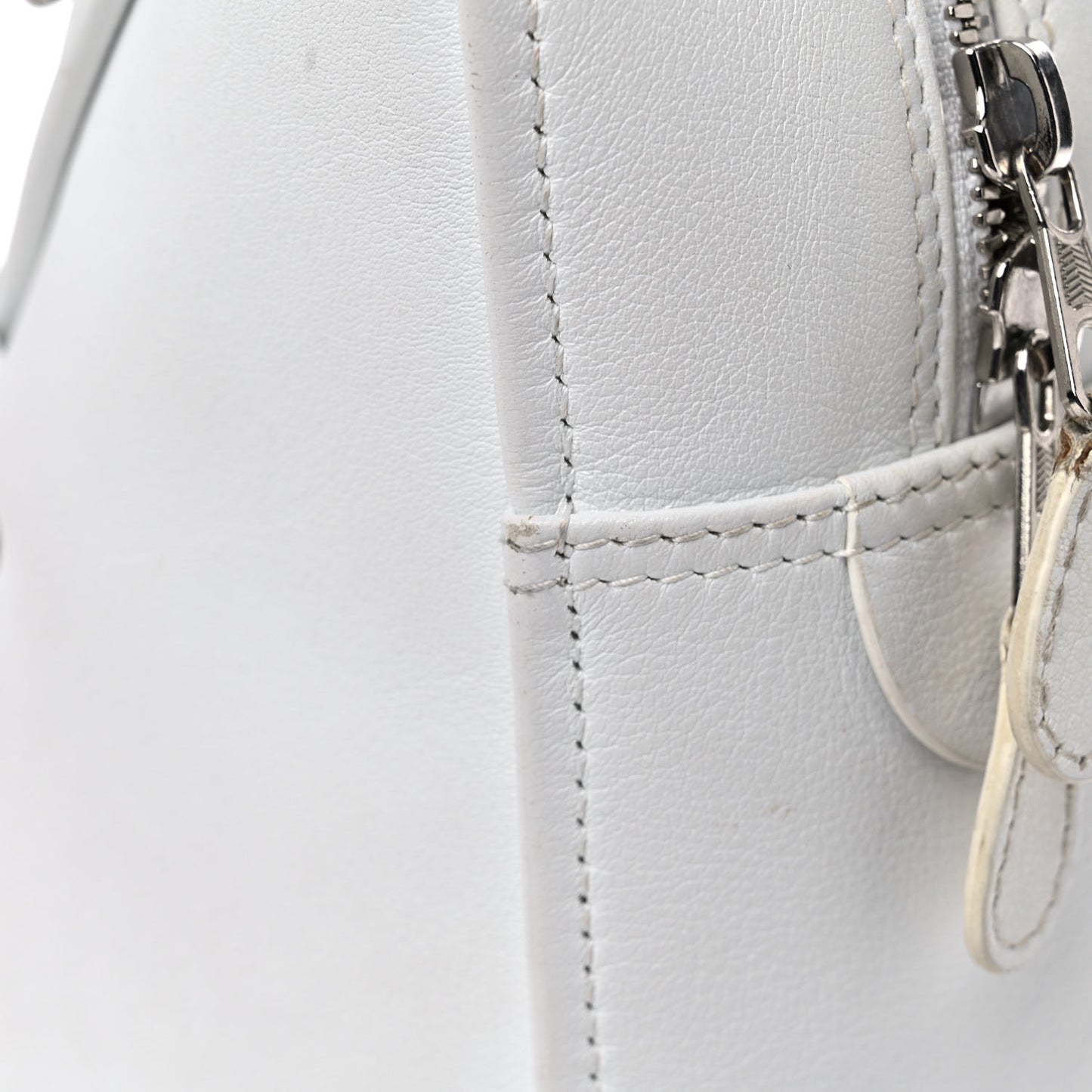 Calfskin S Triangle Duffle White