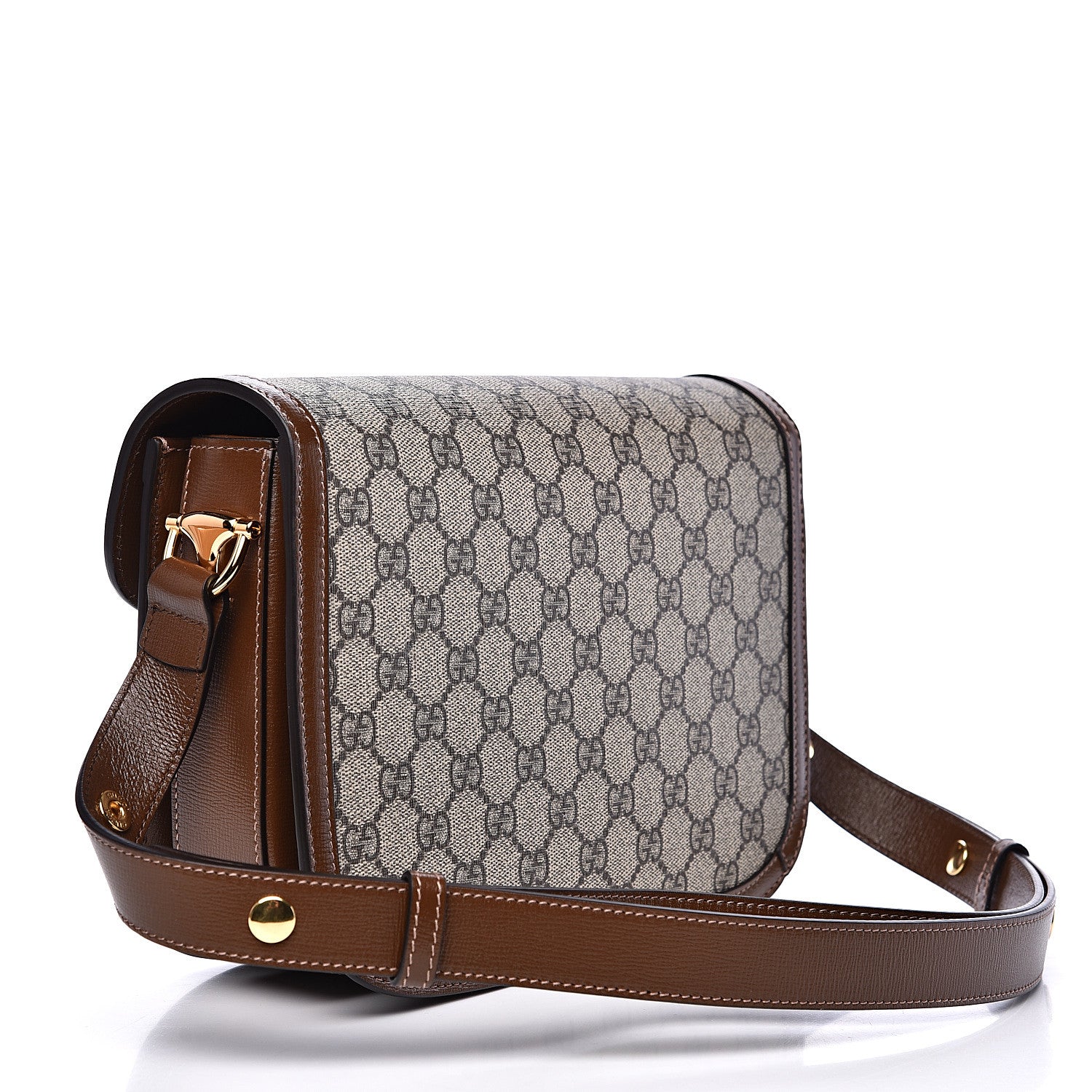 Gucci GG Supreme Monogram Horsebit 1955 Shoulder Bag Beige Brown Sugar 2 of 9