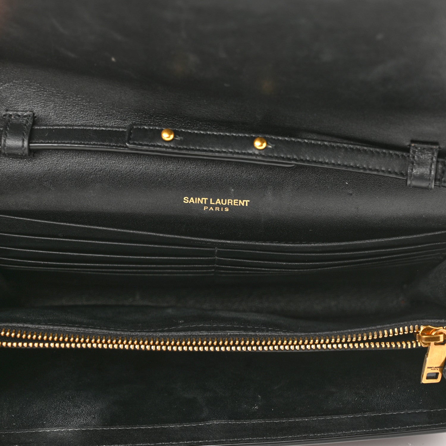 Saint Laurent Patent Monogram Chain Wallet Tortoiseshell 5 of 11