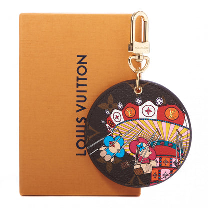 Louis Vuitton Monogram 2020 Christmas Animation Swing Ride Bag Charm Key Ring Pink Poppy 5 of 5