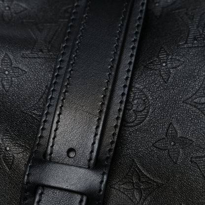 Louis Vuitton Calfskin Shadow Monogram Keepall Bandouliere 50 Black 11 of 14