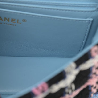Chanel Tweed Quilted Mini Rectangular Flap Black Pink Blue Ecru 11 of 13