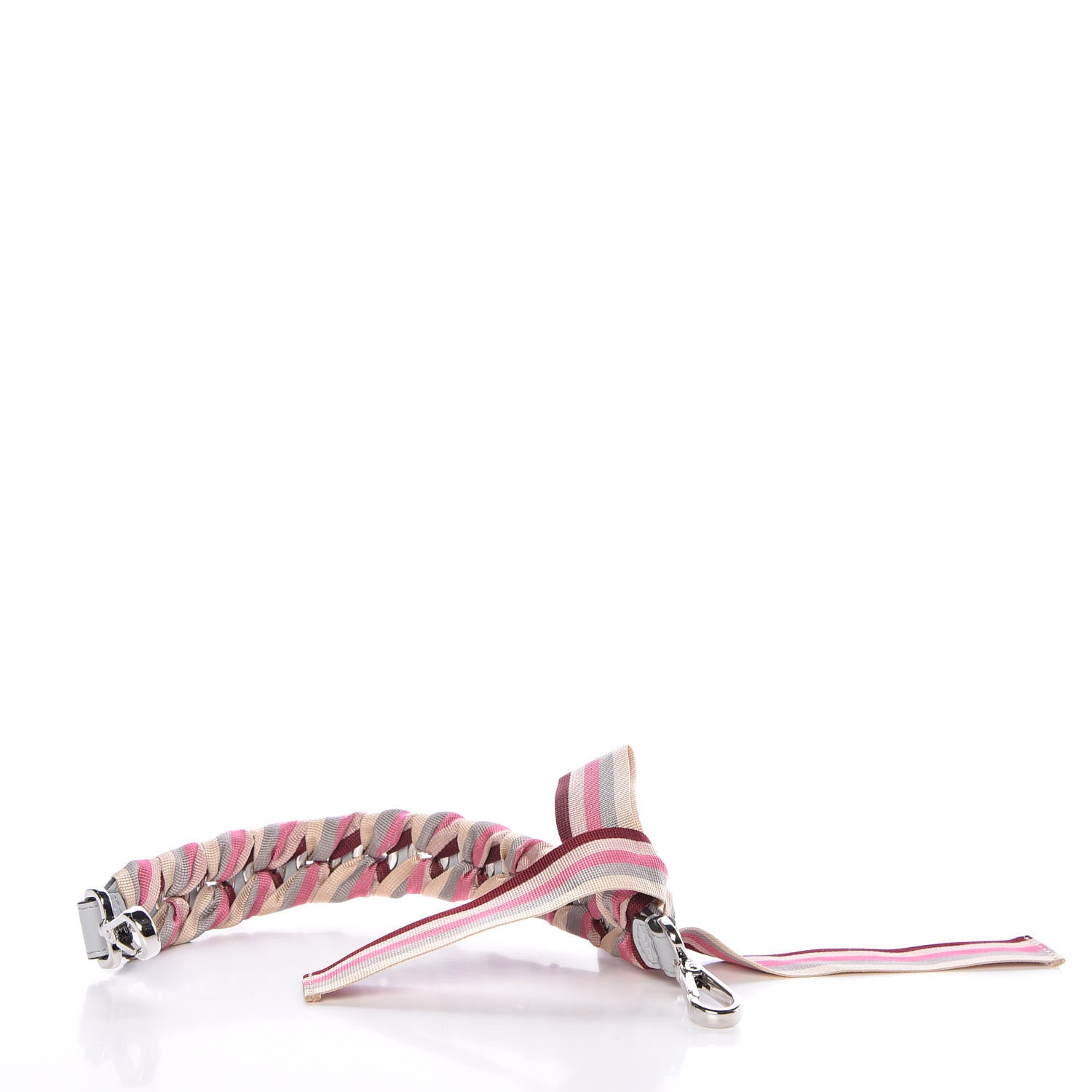 Fendi Calfskin Ribbon Lace Up Bow Mini Strap You Grey Pink 3 of 5