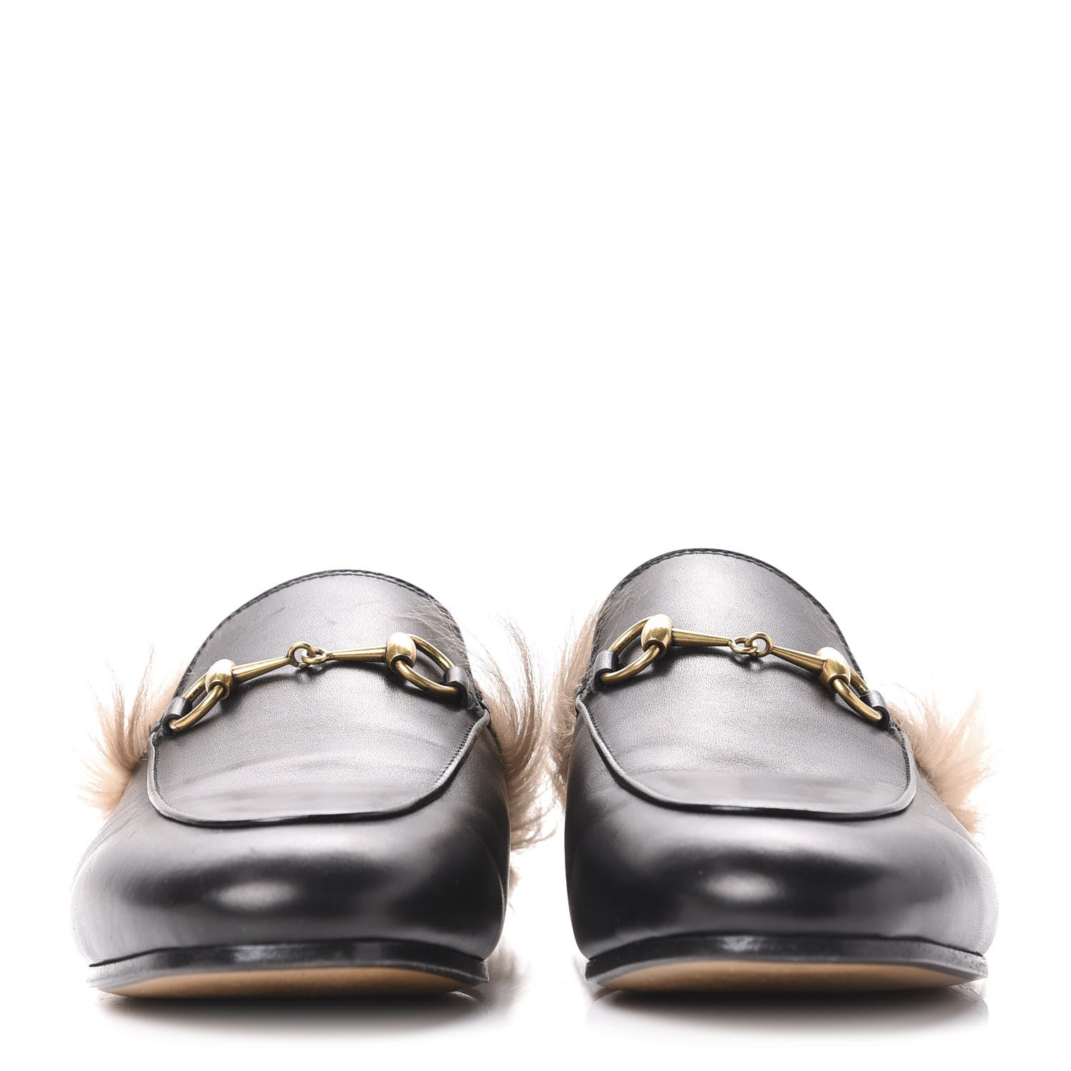 Gucci Calfskin Fur Womens Princetown Slippers 36 Black 2 of 8
