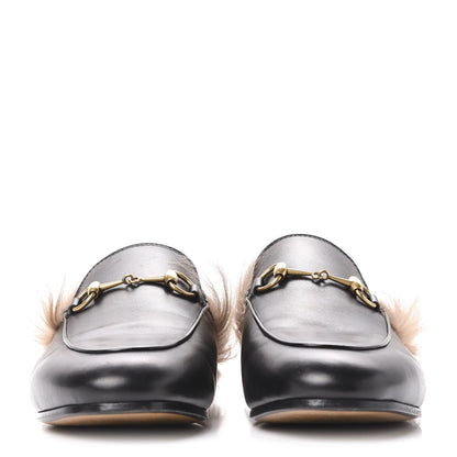Gucci Calfskin Fur Womens Princetown Slippers 36 Black 2 of 8