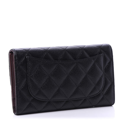 Chanel Caviar Quilted Long Flap Wallet Black 3 of 10