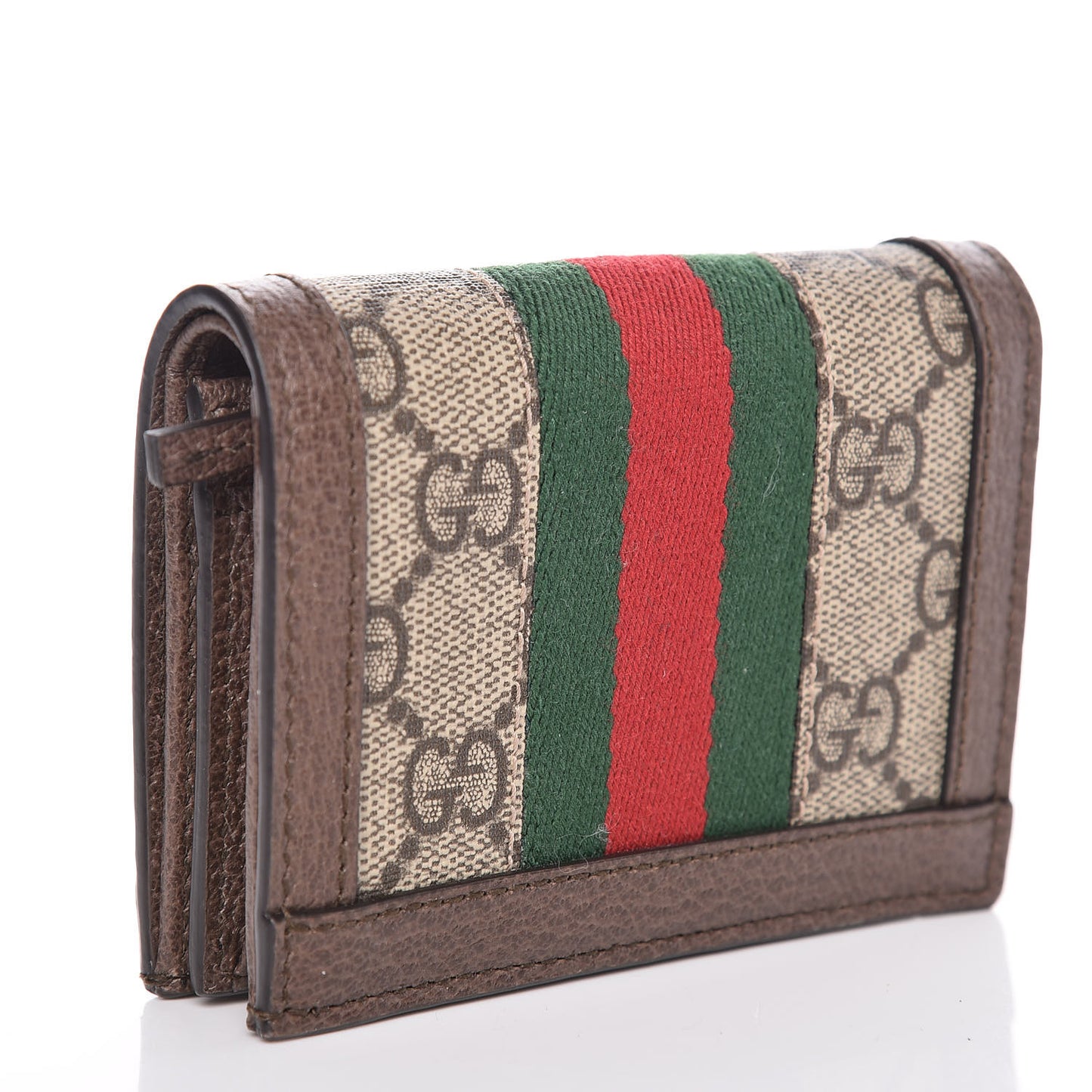 GG Supreme Monogram Web Ophidia Card Case Beige New Acero