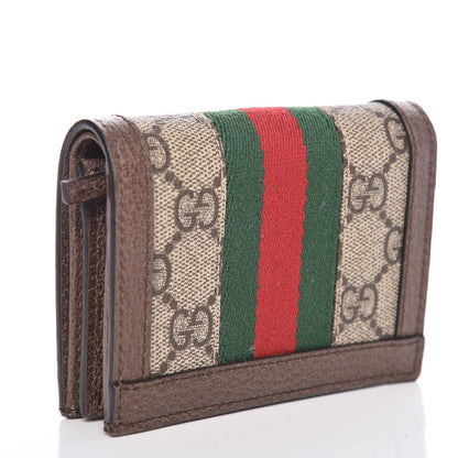 Gucci GG Supreme Monogram Web Ophidia Card Case Beige New Acero 3 of 8