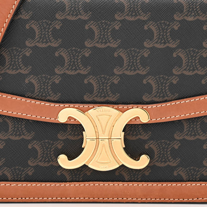 Celine Calfskin Triomphe Canvas Teen Triomphe Bag Tan 9 of 13
