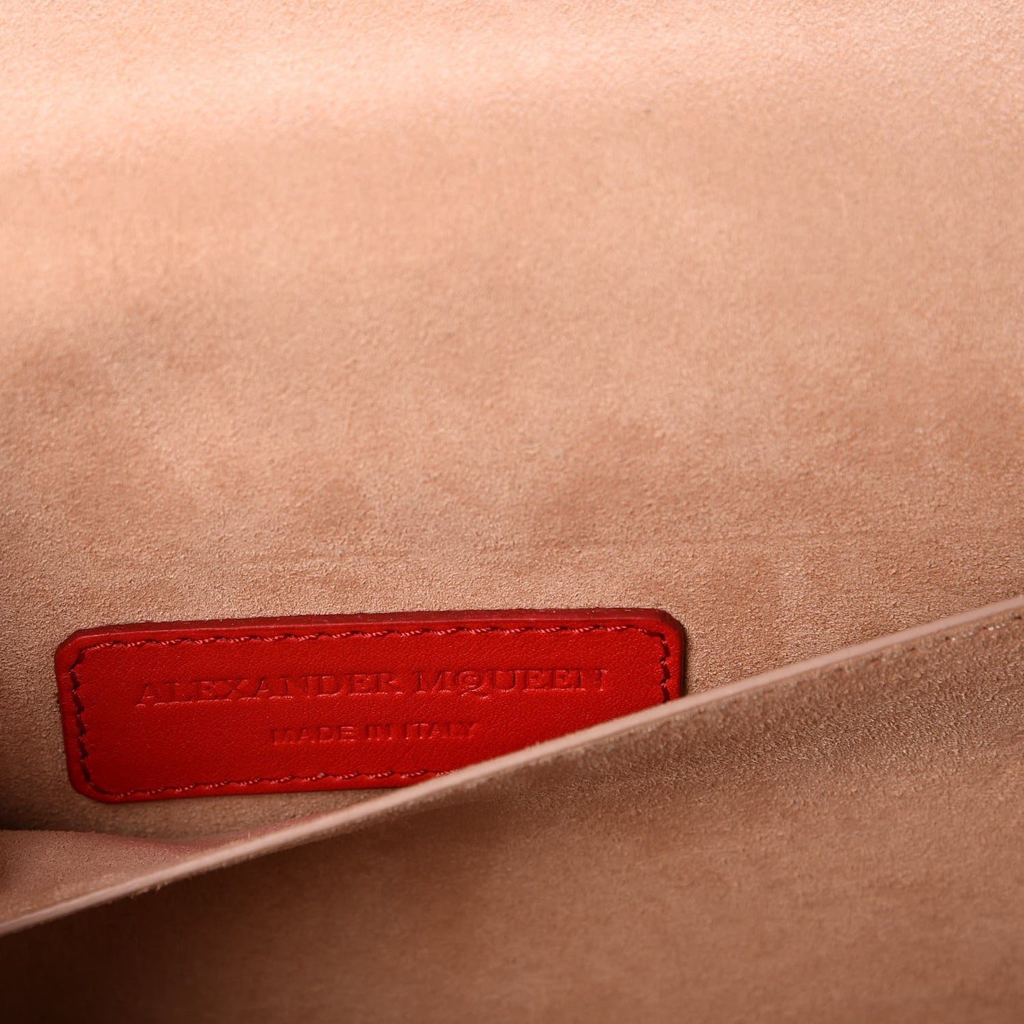 Calfskin Small Insignia Chain Flap Red