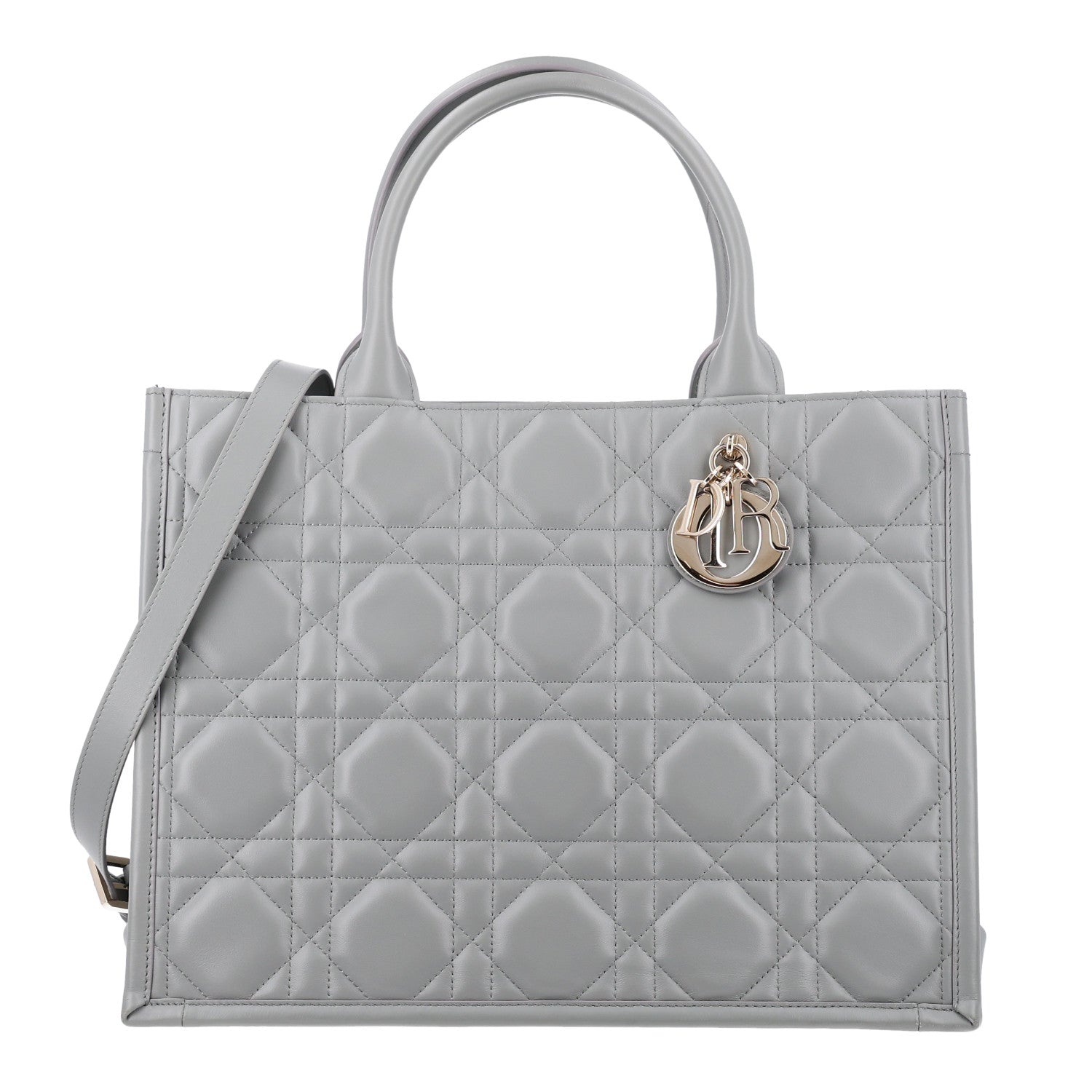 Christian Dior Calfskin Macrocannage Medium Book Tote Grey 1 of 10