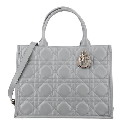 Christian Dior Calfskin Macrocannage Medium Book Tote Grey 1 of 10
