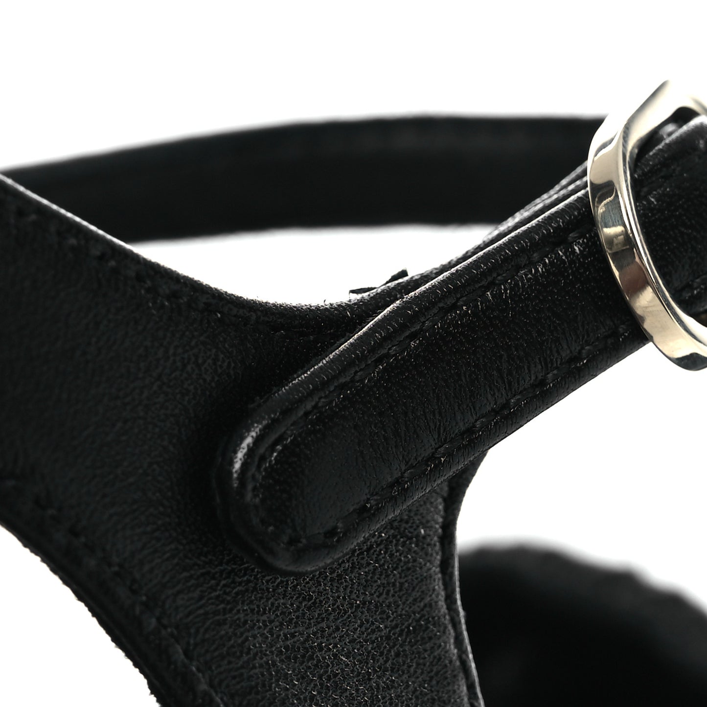 Lambskin CC Platform Sandals 37 Black
