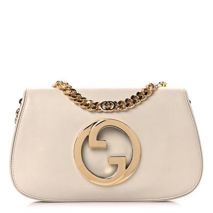 Gucci Roxy Calfskin Blondie Chain Shoulder Flap Bag Mystic White 1 of 9