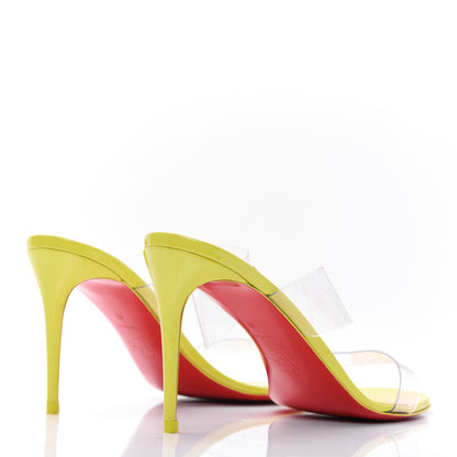 Christian Louboutin Patent PVC Just Nothing 85 Slide Sandals 40 Citrus 4 of 8