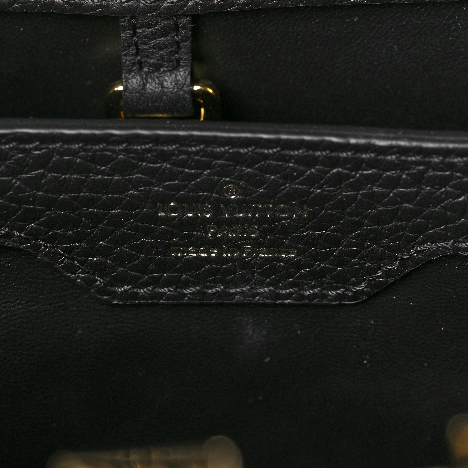 Louis Vuitton Taurillon Capucines MM Black Etain Metallic Gray 5 of 5