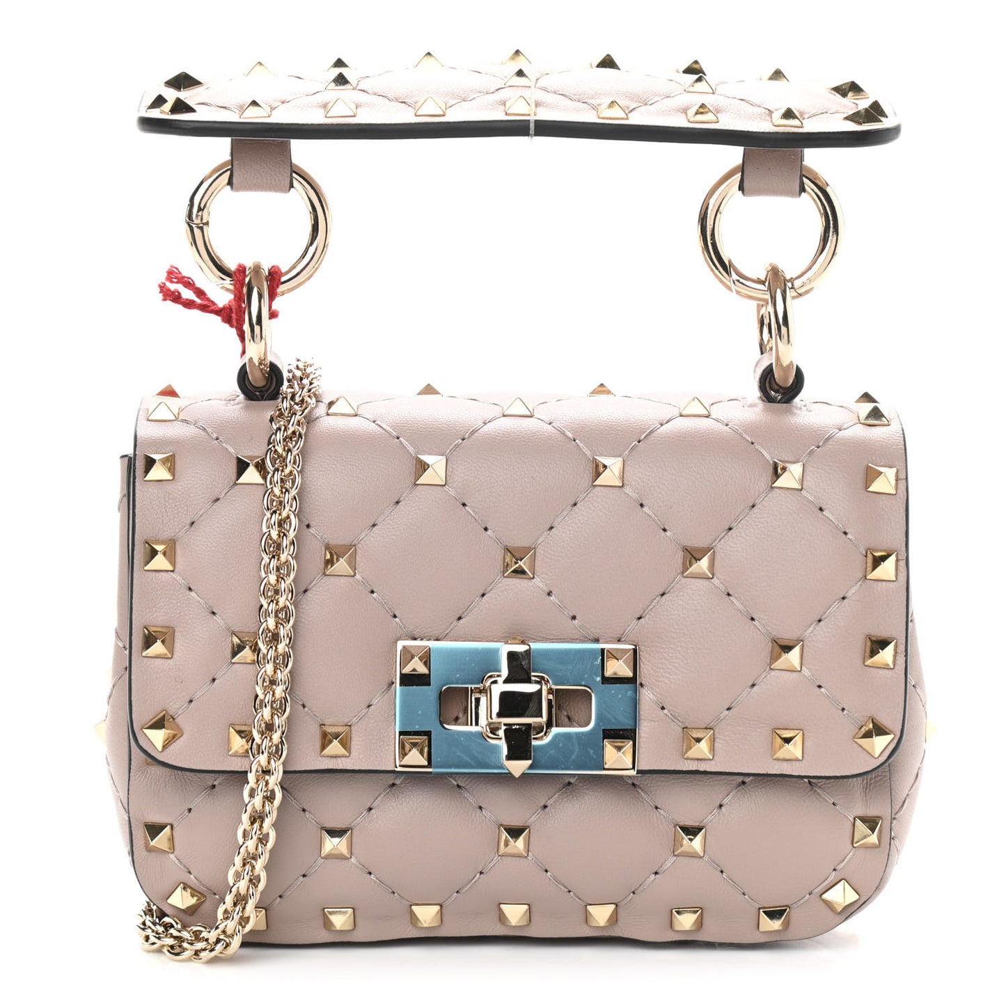 Nappa Micro Rockstud Spike Shoulder Bag Poudre