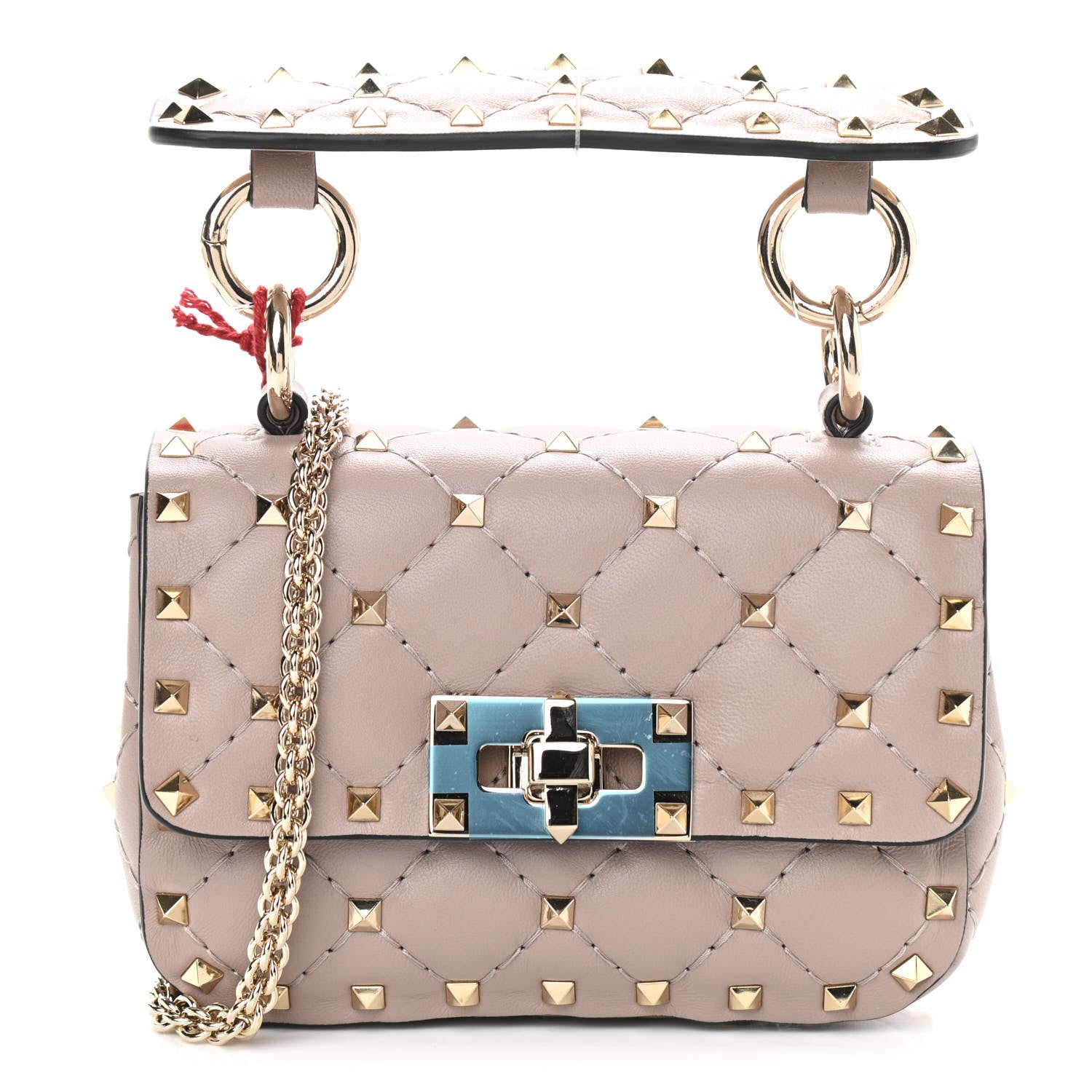 Valentino Garavani Nappa Micro Rockstud Spike Shoulder Bag Poudre 1 of 9