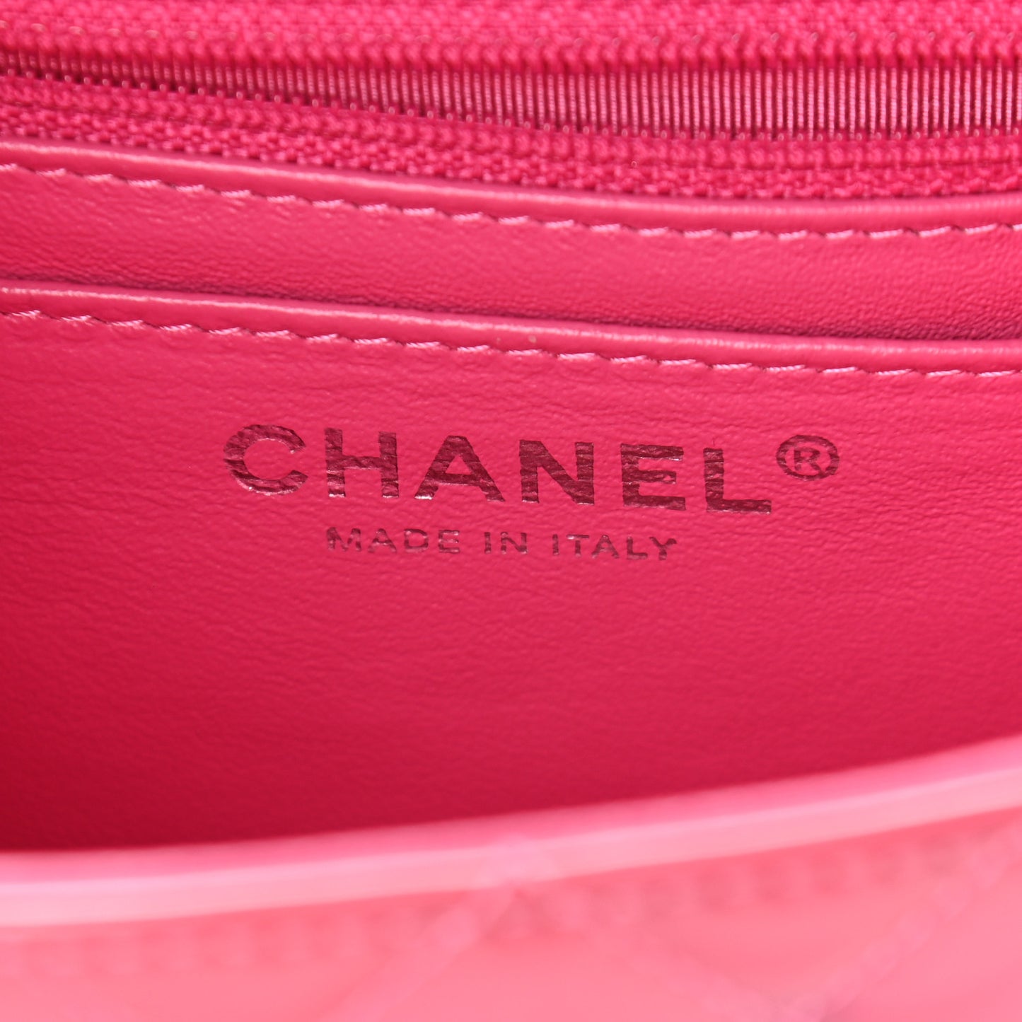 Patent Quilted Mini Square Flap Pink