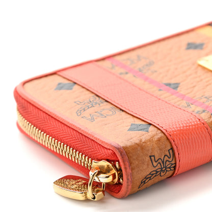 MCM Visetos Striped Zip Around Wallet Cognac 14 of 16
