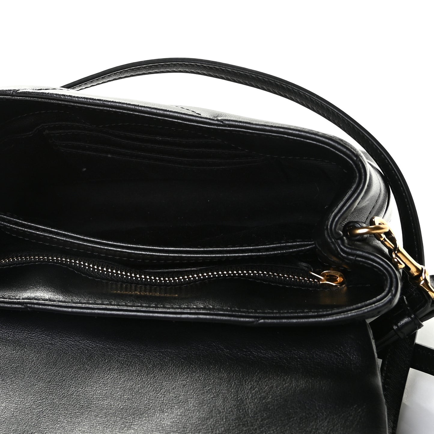 Calfskin Y Quilted Monogram Toy Loulou Crossbody Bag Black