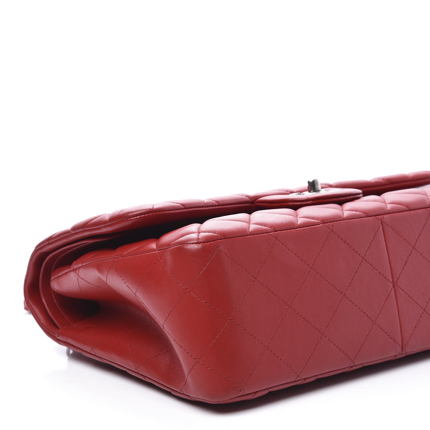 Chanel Lambskin Quilted Jumbo Double Flap Red 5 of 14