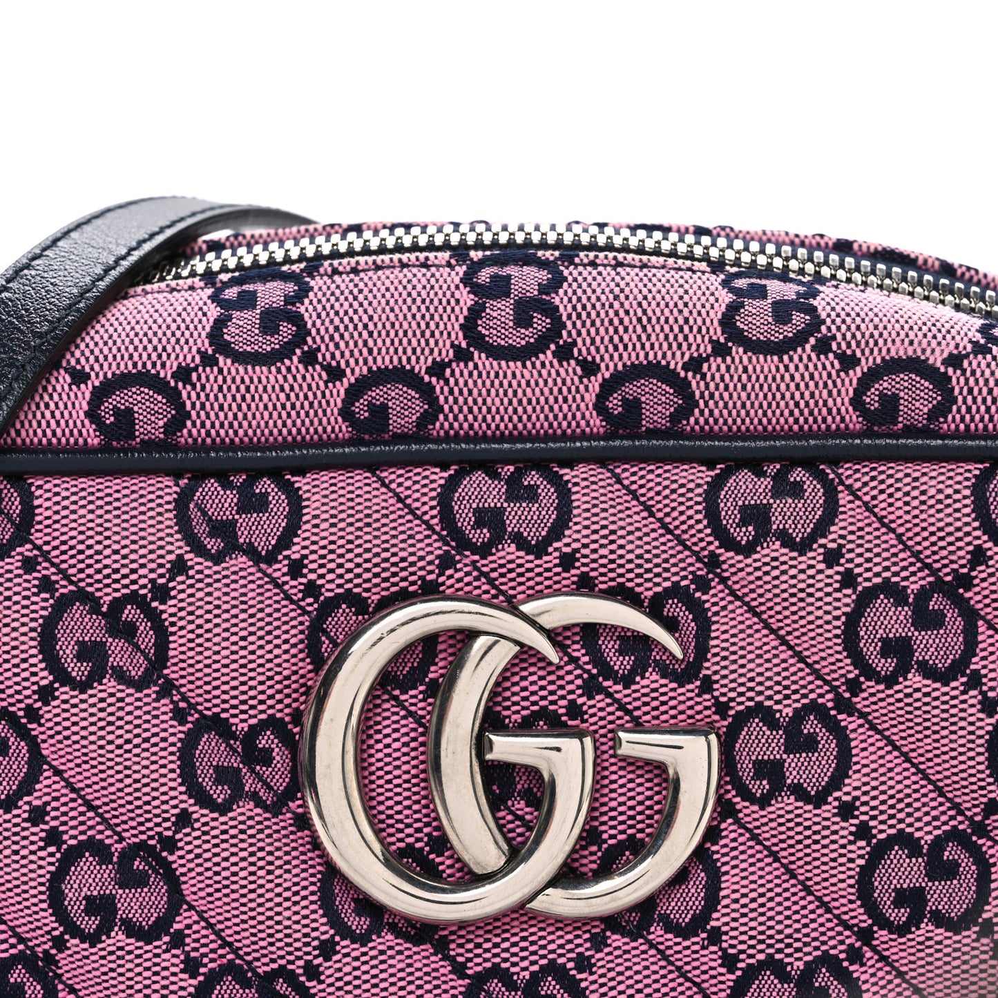 Monogram Multicolor Matelasse Diagonal Small GG Marmont Chain Shoulder Bag Pink Blue