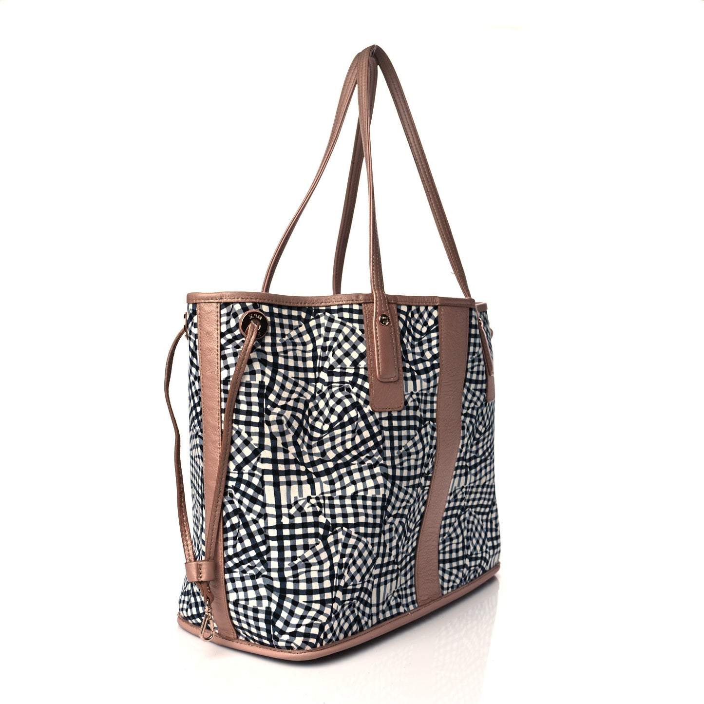 Metallic Visetos Medium Liz Reversible Shopper Tote Champagne Gold