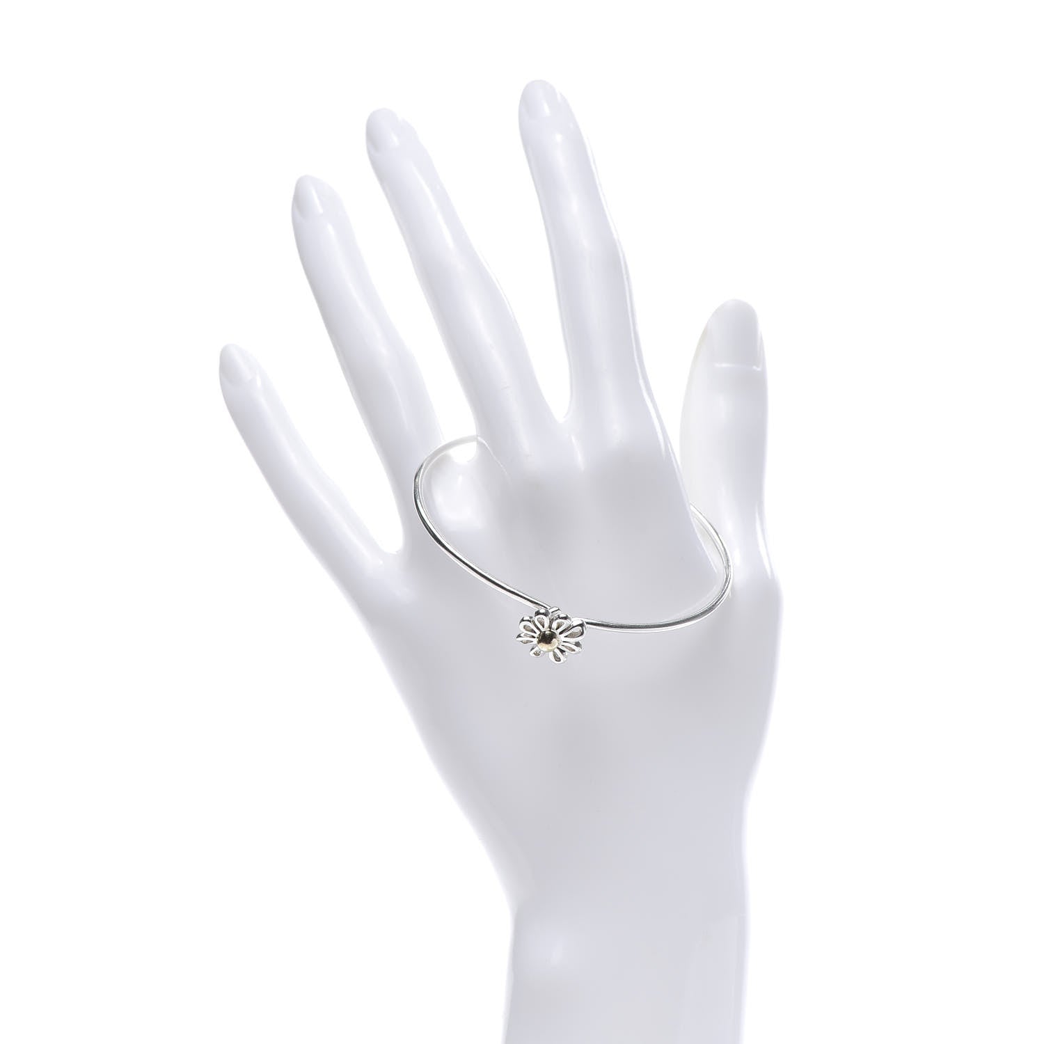 Tiffany Sterling Silver 18K Yellow Gold Paloma Picasso Daisy Bangle Bracelet 2 of 4
