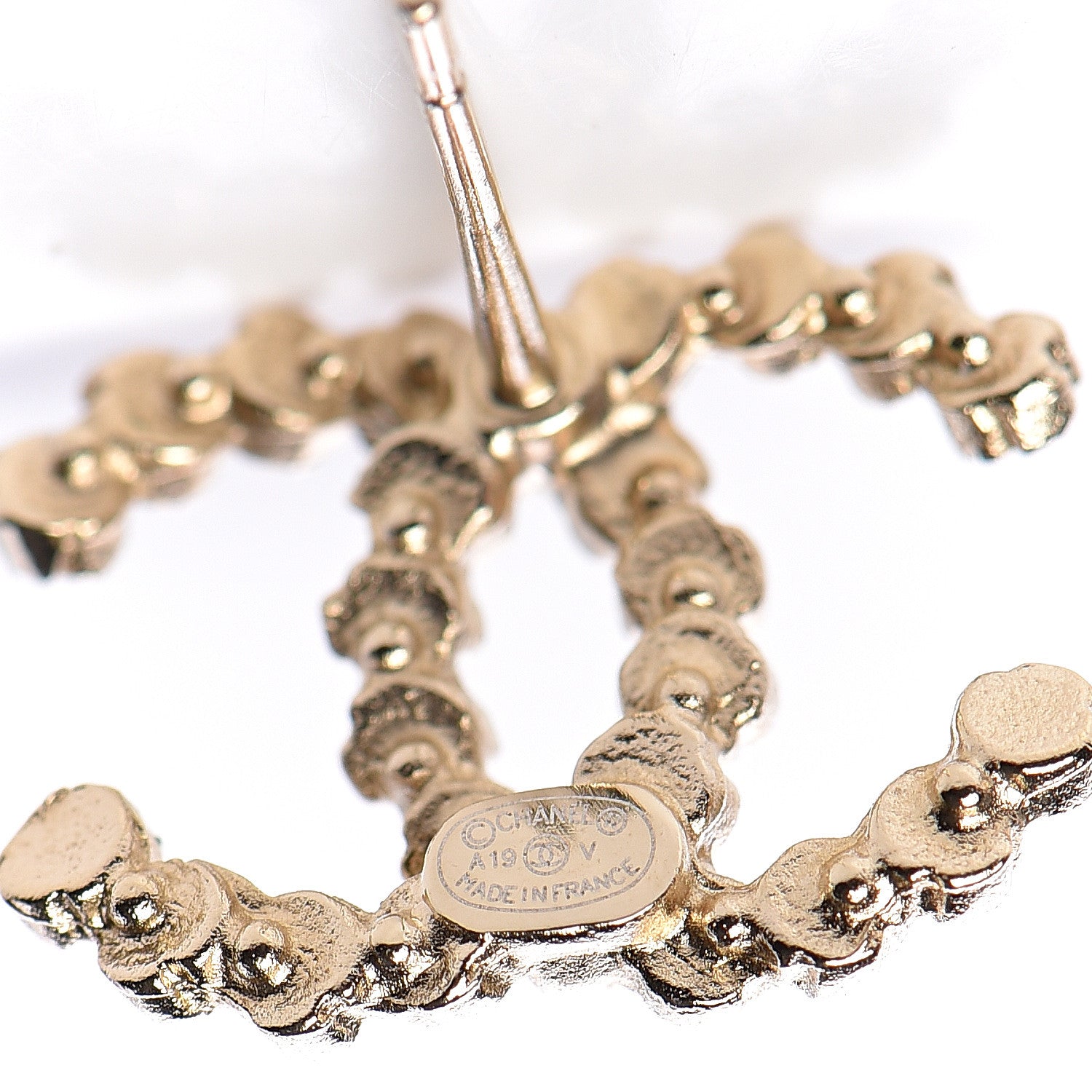 Chanel Crystal CC Earrings Gold 4 of 5