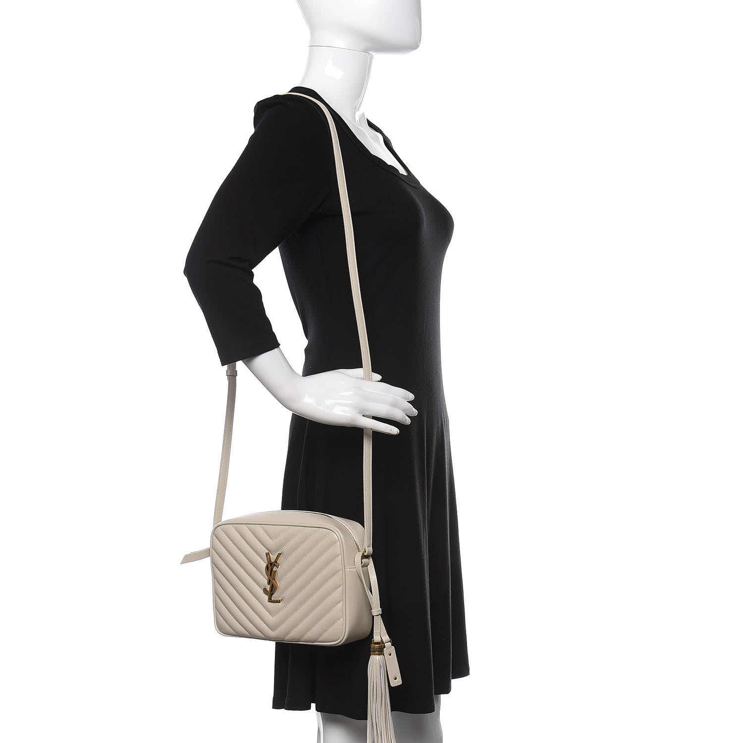 Saint Laurent Calfskin Matelasse Monogram Lou Camera Bag Crema Soft 2 of 10