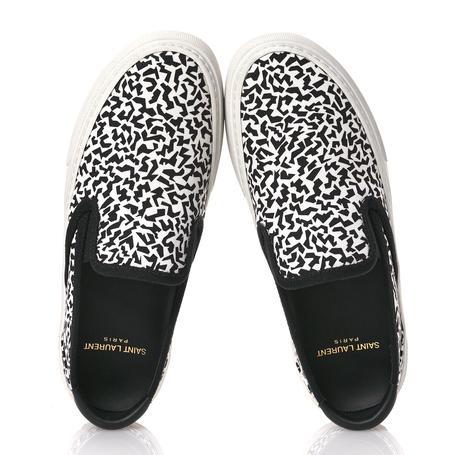 Canvas Zebra Print Venice Low T Slip On Sneakers 36 White Black