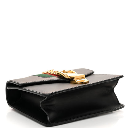 Gucci Calfskin Mini Sylvie Chain Shoulder Bag Black 4 of 11