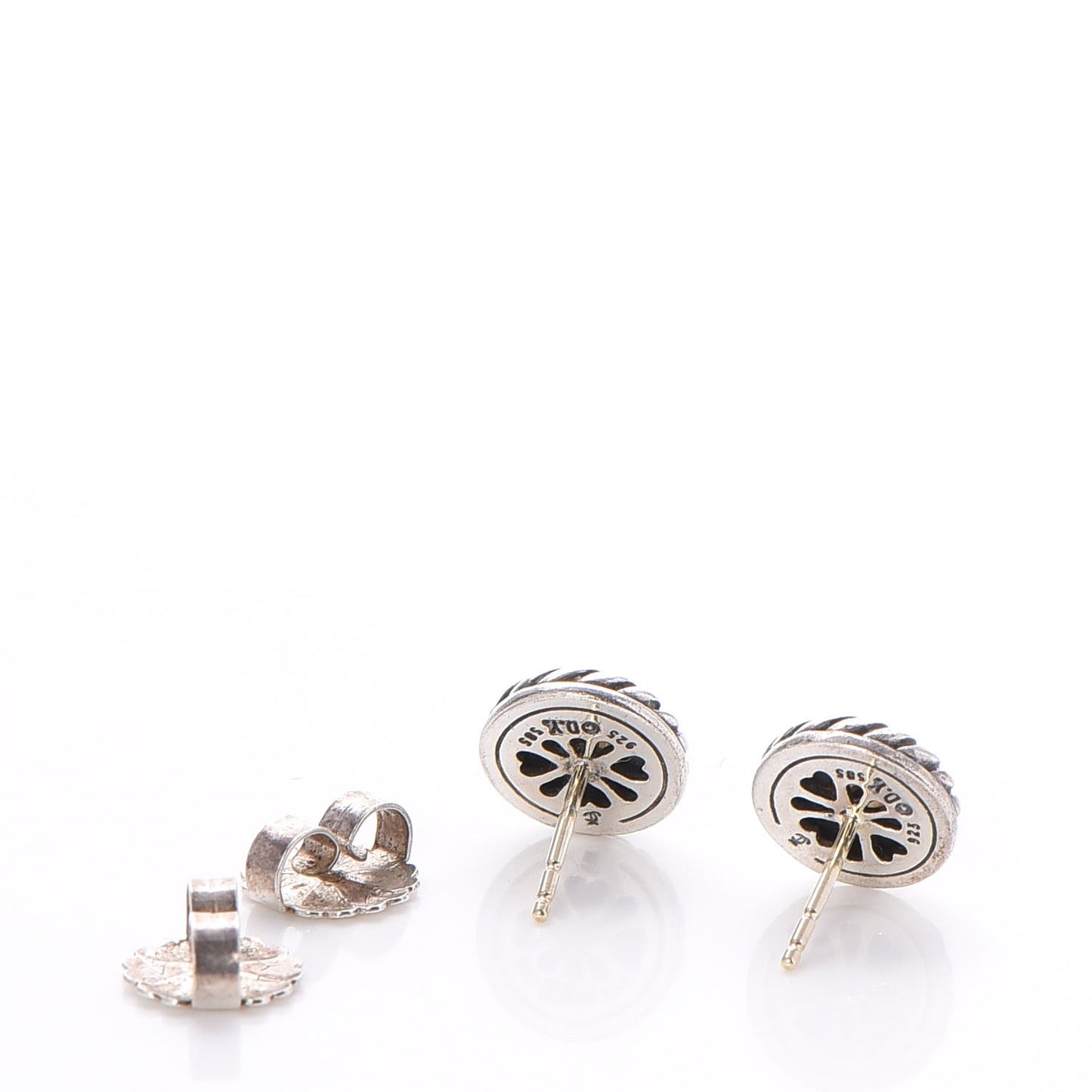 Sterling Silver 14K Yellow Gold Pearl Cookie Earrings