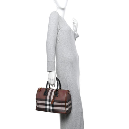 Burberry E-canvas Check Bowling Bag Dark Birch Brown 2 of 14