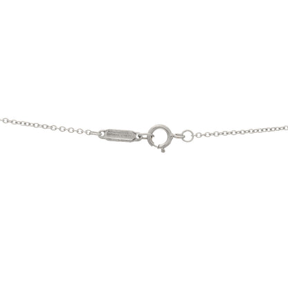 Tiffany Platinum 18K White Gold Diamond Mini Heart Key Pendant Necklace 3 of 3