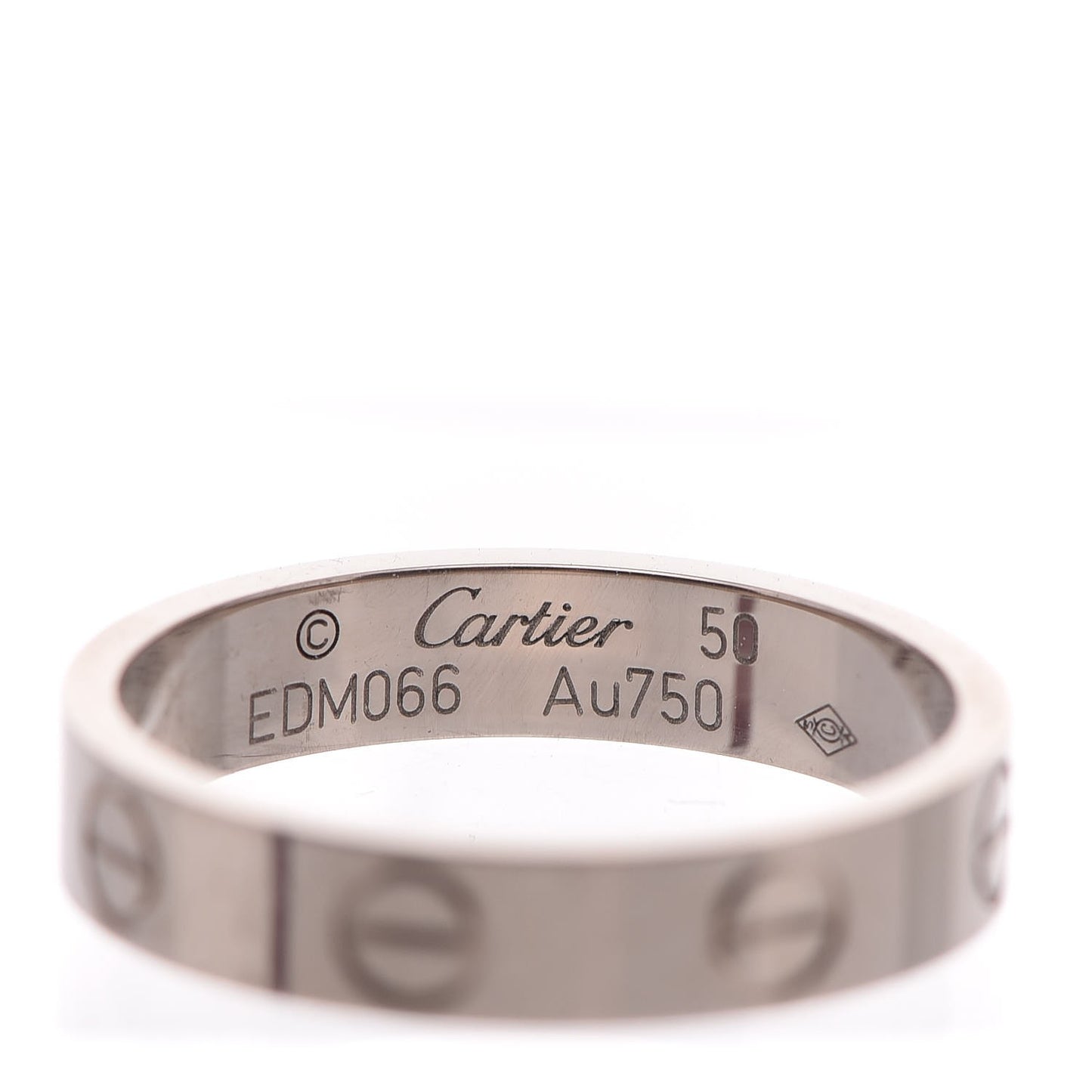 18K White Gold 3.5mm LOVE Wedding Band Ring 50 5.25