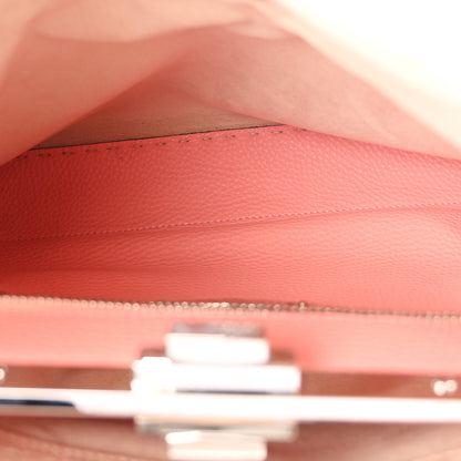 Fendi Cuoio Romano Selleria Bi-Color Medium Peekaboo Iconic Satchel Rosa Plaster Pesca 5 of 10