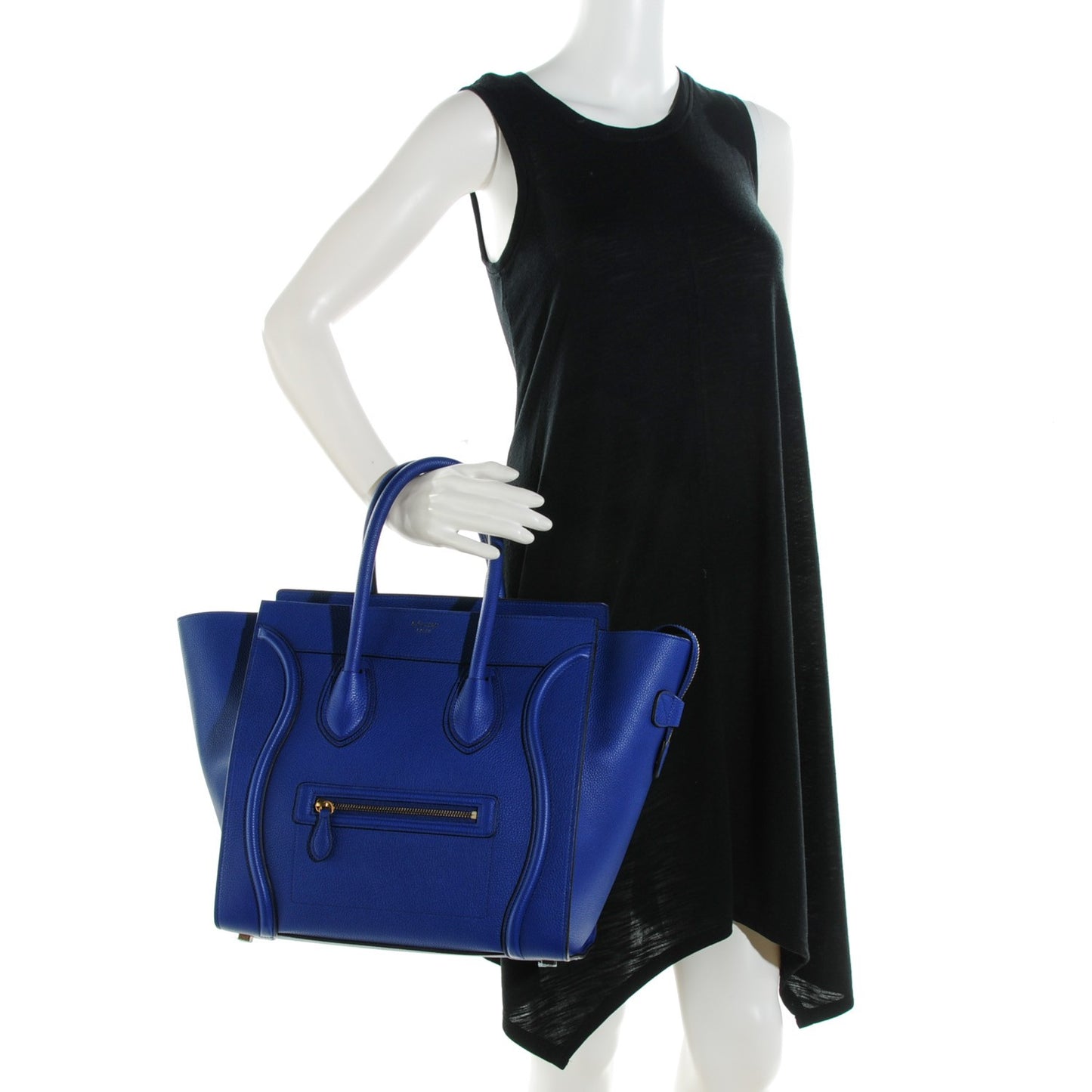 Drummed Calfskin Mini Luggage Indigo