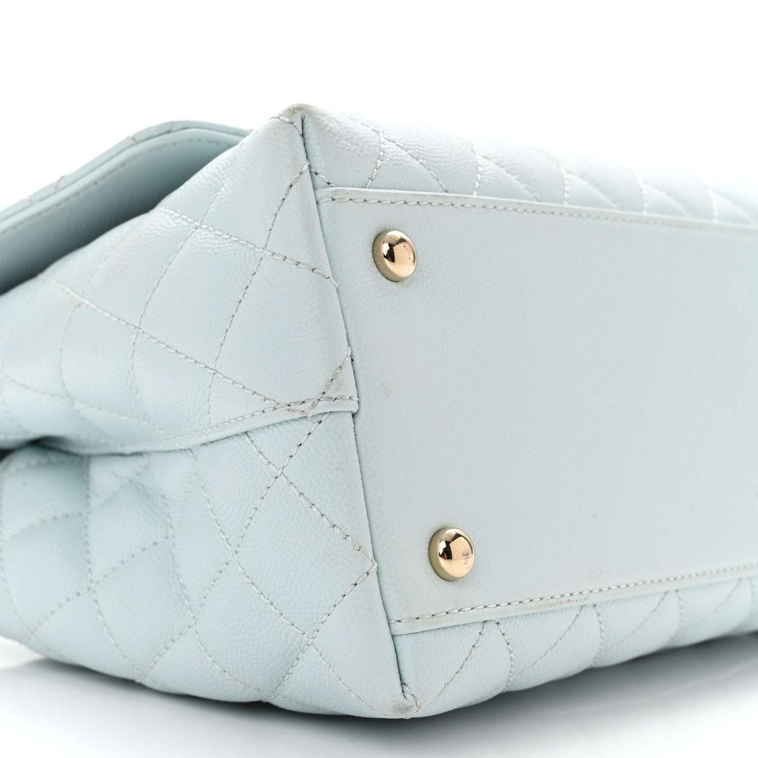 Chanel Caviar Quilted Small Coco Handle Flap Light Blue 9 of 13