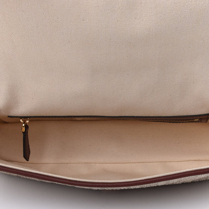Fendi Sardinian Jacquard Vitello King FF 1974 Embroidered Baguette Corda Praline 4 of 4