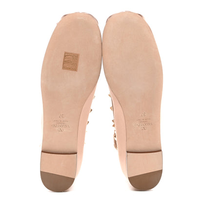 Valentino Garavani Satin Nappa Rockstud Multi Strap Ballerina Flats 37 Rose Cannelle 5 of 8