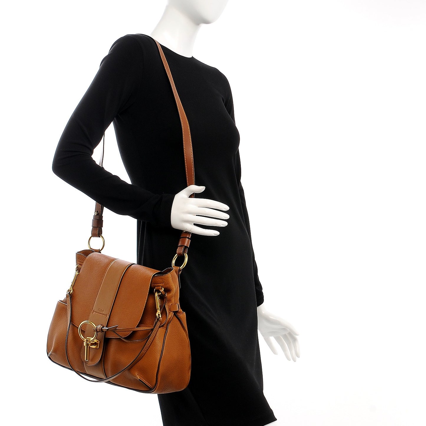 Grained Lambskin Medium Lexa Shoulder Bag Mustard Brown