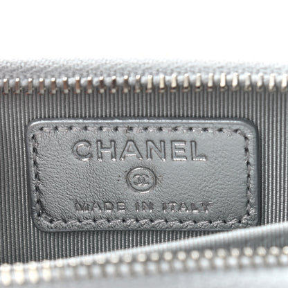 Chanel Gradient Metallic Calfskin Quilted Zip Around Coin Purse Wallet Silver Blue Yellow Purple 6 of 7