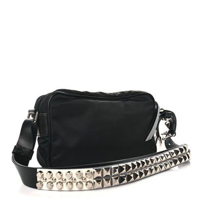 Prada Tessuto Nylon Studded New Vela Shoulder Bag Black Astrale 3 of 10