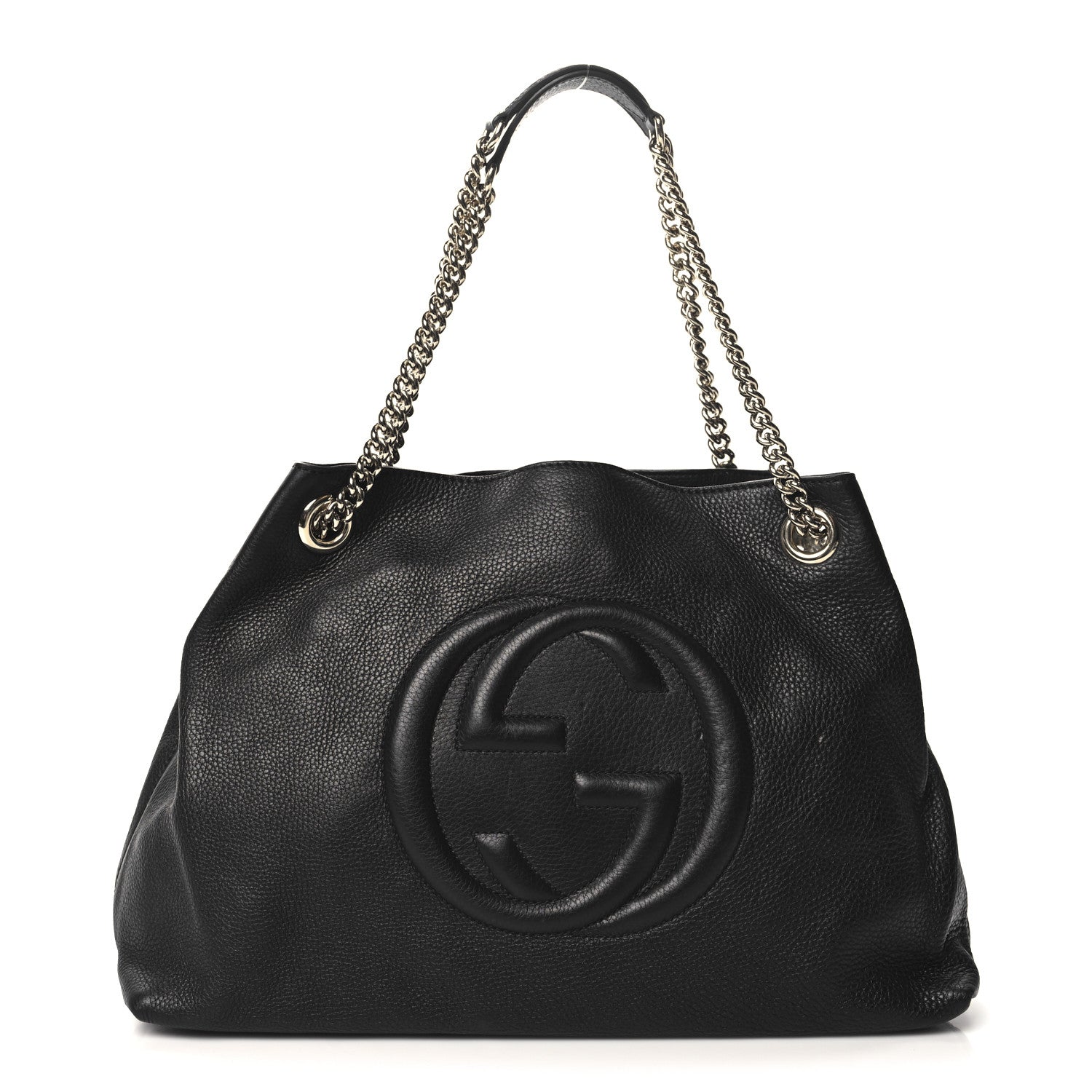 Gucci Pebbled Calfskin Medium Soho Chain Shoulder Bag Black 1 of 10