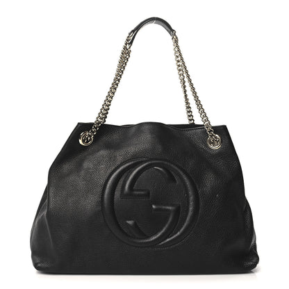 Gucci Pebbled Calfskin Medium Soho Chain Shoulder Bag Black 1 of 10