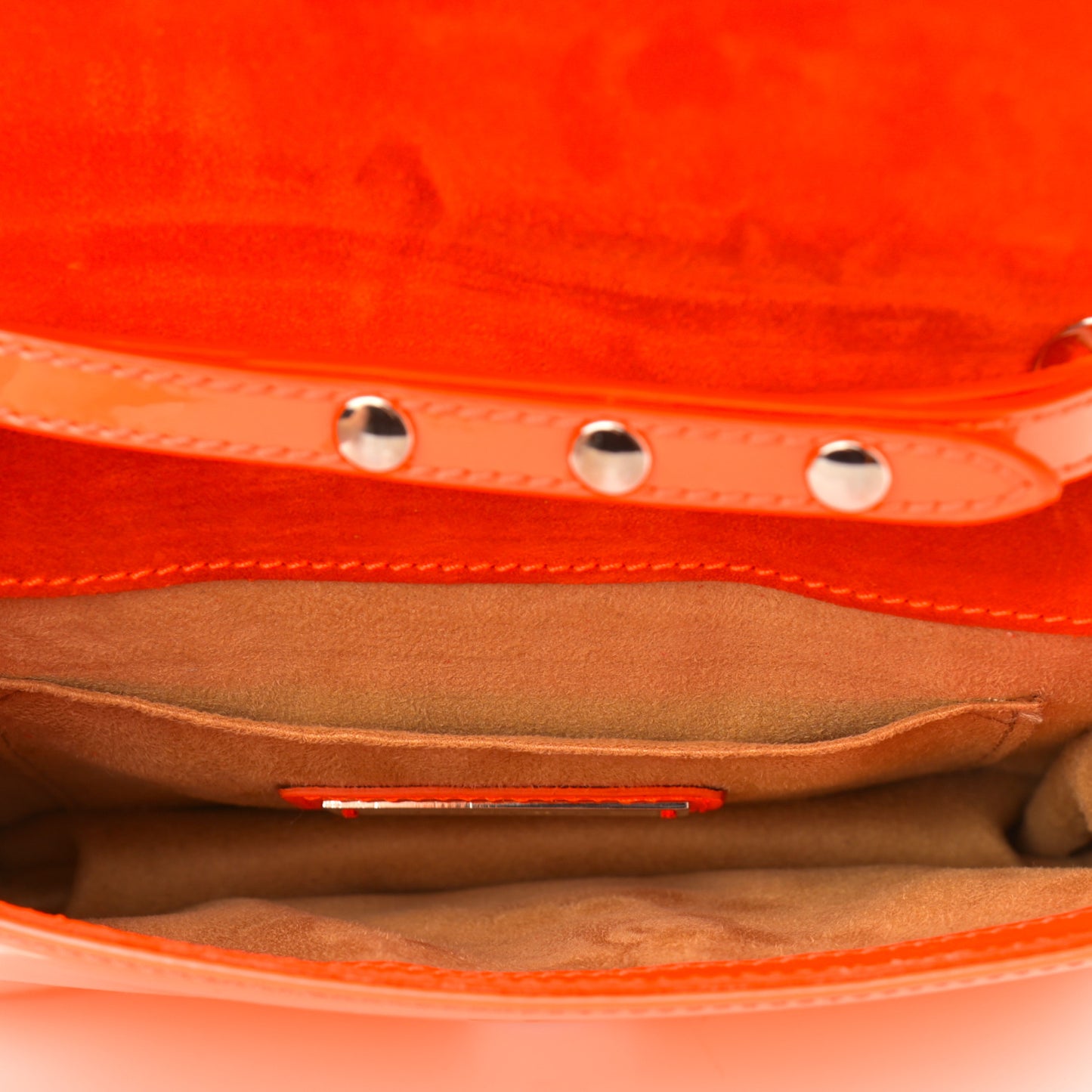 Patent Suede Rebel Crossbody Bag Orange