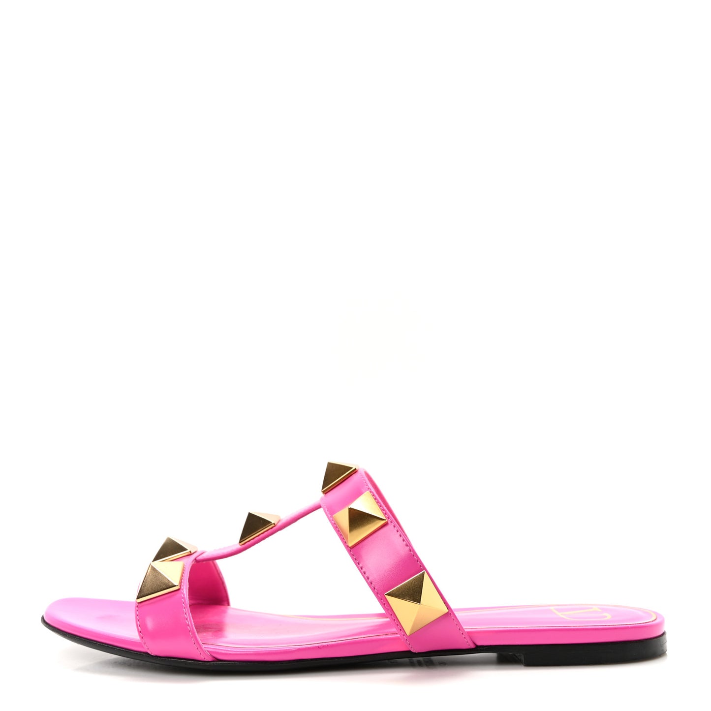 Calfskin Roman Stud Flat Sandals 40 Feminine Pink